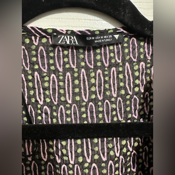 Zara Printed Blouse With Bow - Picture 2 of 5